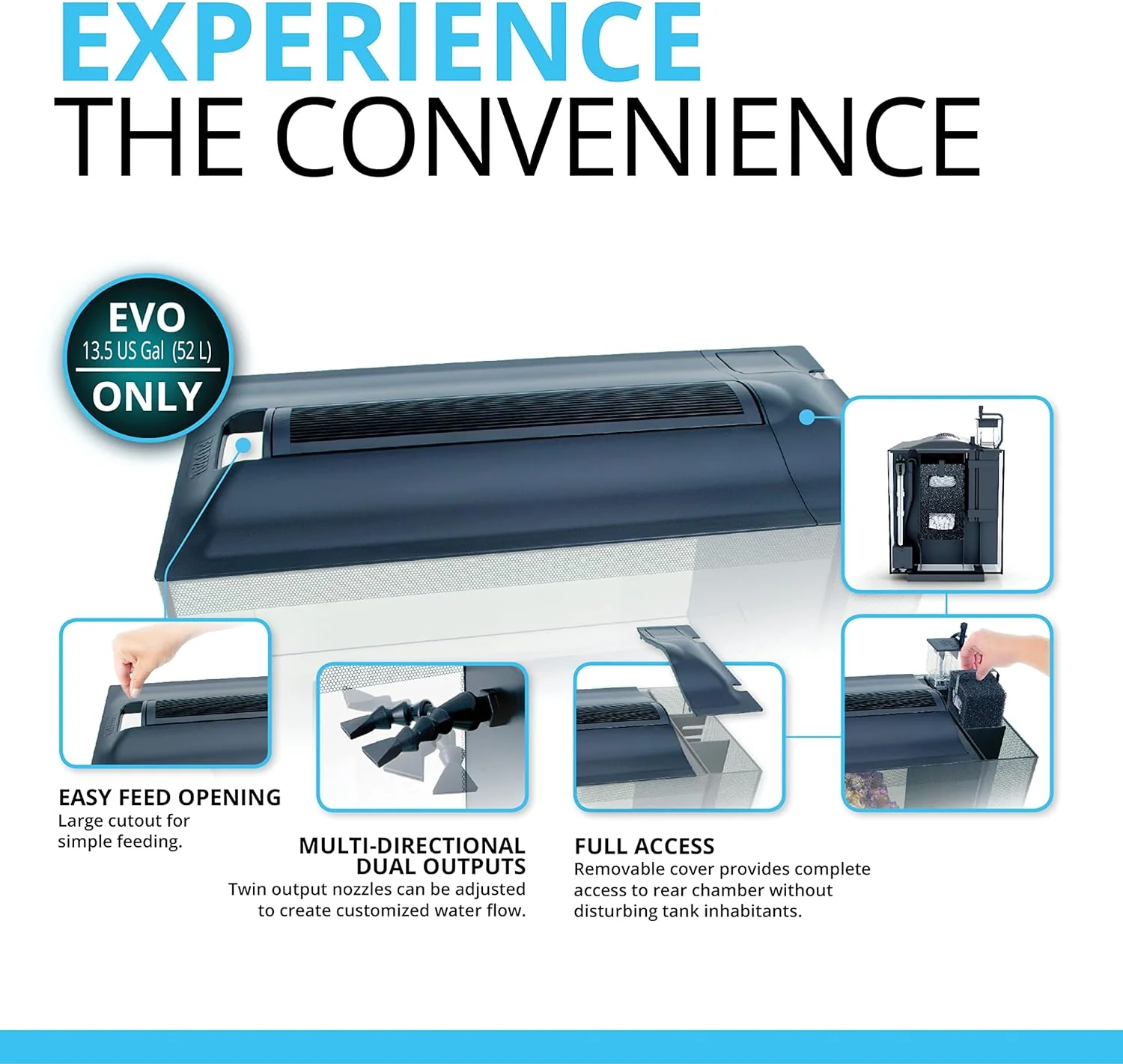 Fluval Sea Evo 52L Marine Saltwater Aquarium Kit with LED Lighting and Pump - Image 6