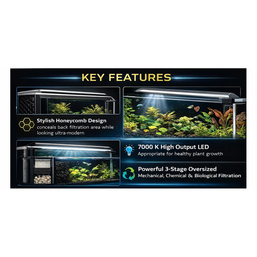 SPEC 19L Nano Aquarium with 7000K LED & 3-Stage Filtration White - Image 6