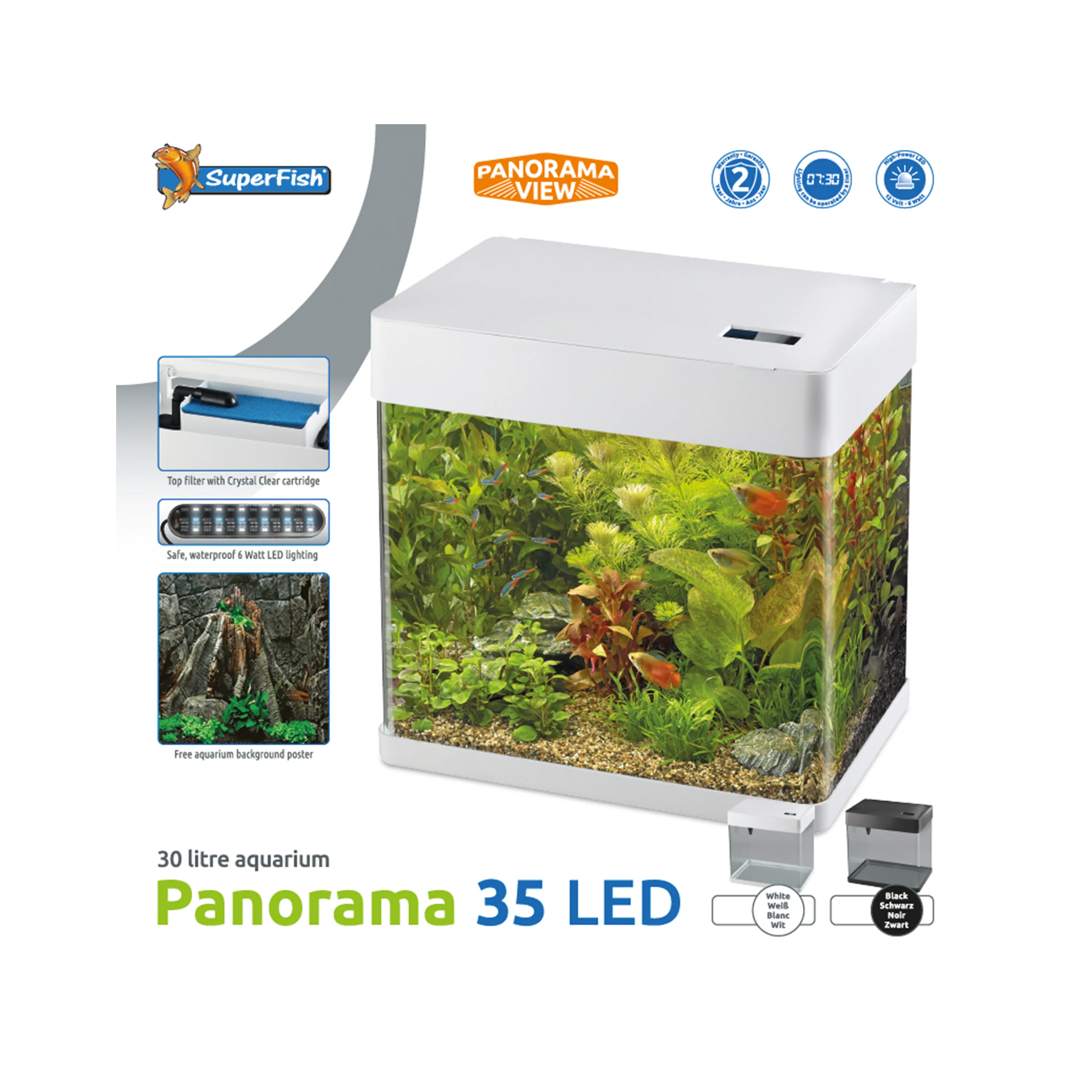 Superfish Panorama 35 White Aquarium 30L - Image 3