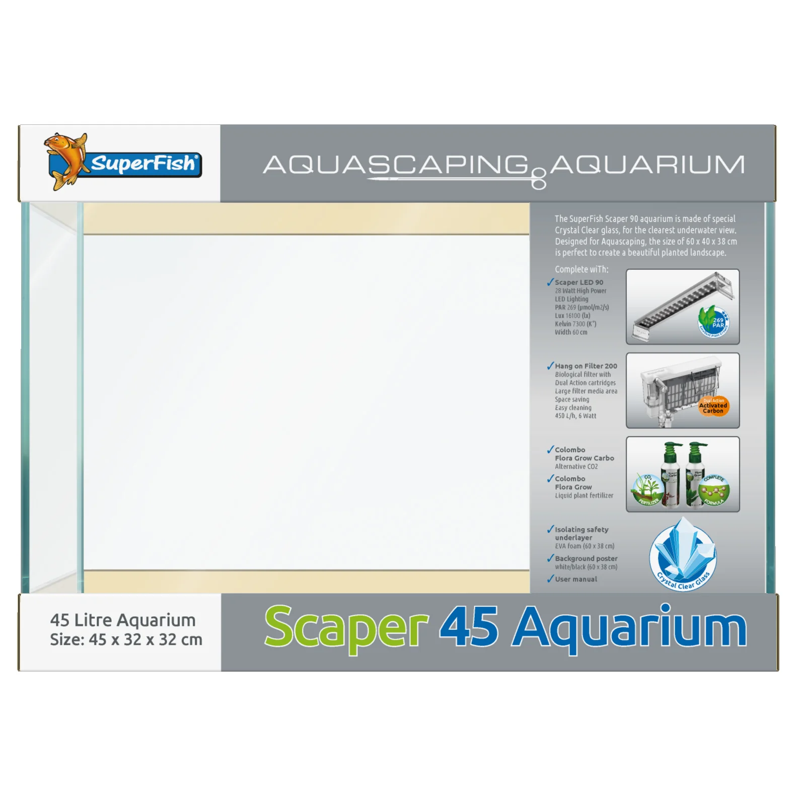 Superfish Scaper 45L Aquarium with LED & Filter - Image 3